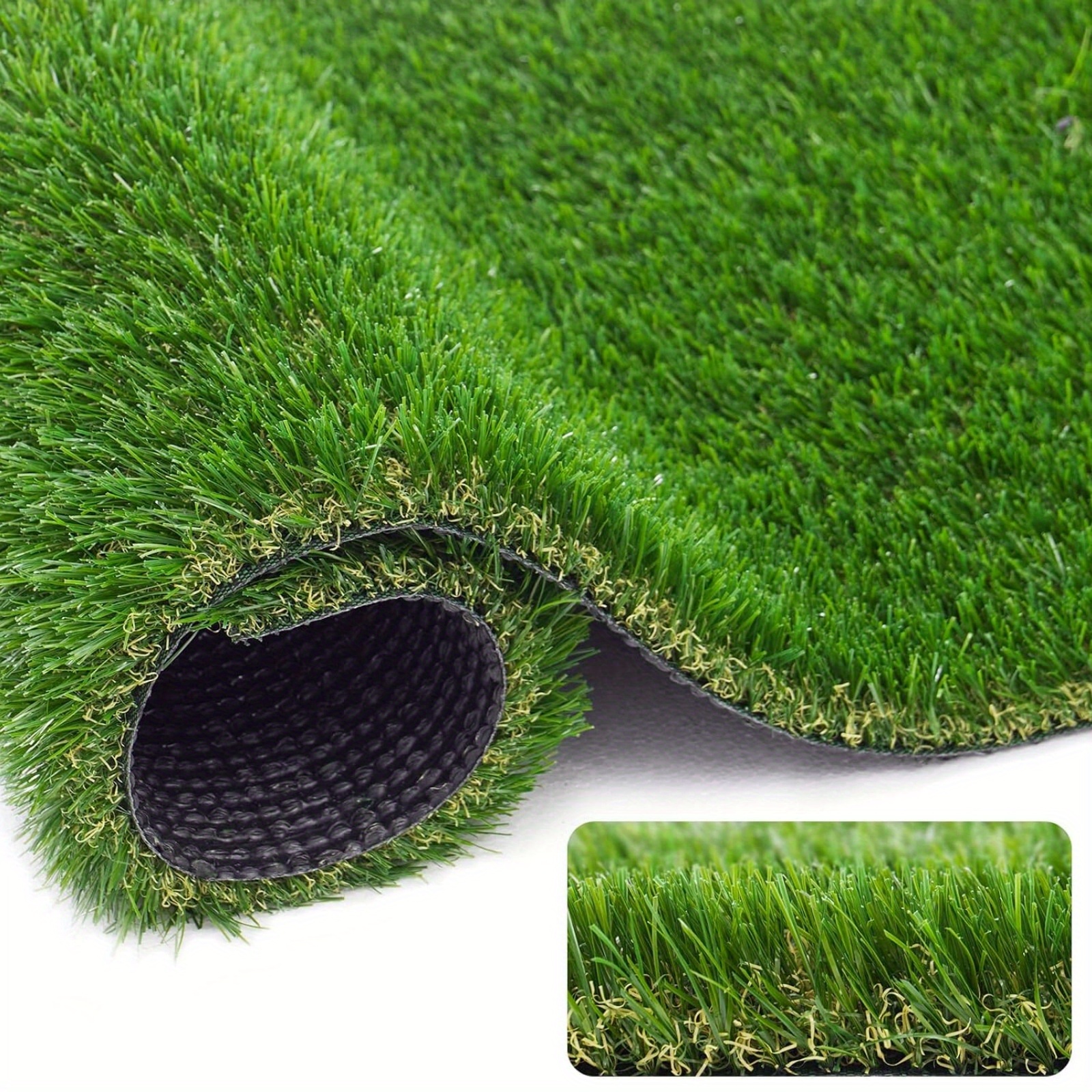 TEMU 7x15 Ft Artificial Grass Turf Mat - Realistic 0.8 Inch Thick Synthetic Lawn For Indoor & Outdoor Use - Garden, Backyard, Lawn, Landscape Decor