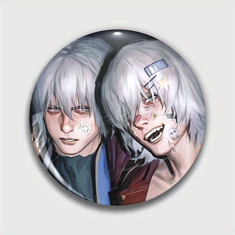 TEMU Anime Cartoon Men's Fashion Brooch- Unisex Round Pin Badge- A Fun Gift For , Family, And