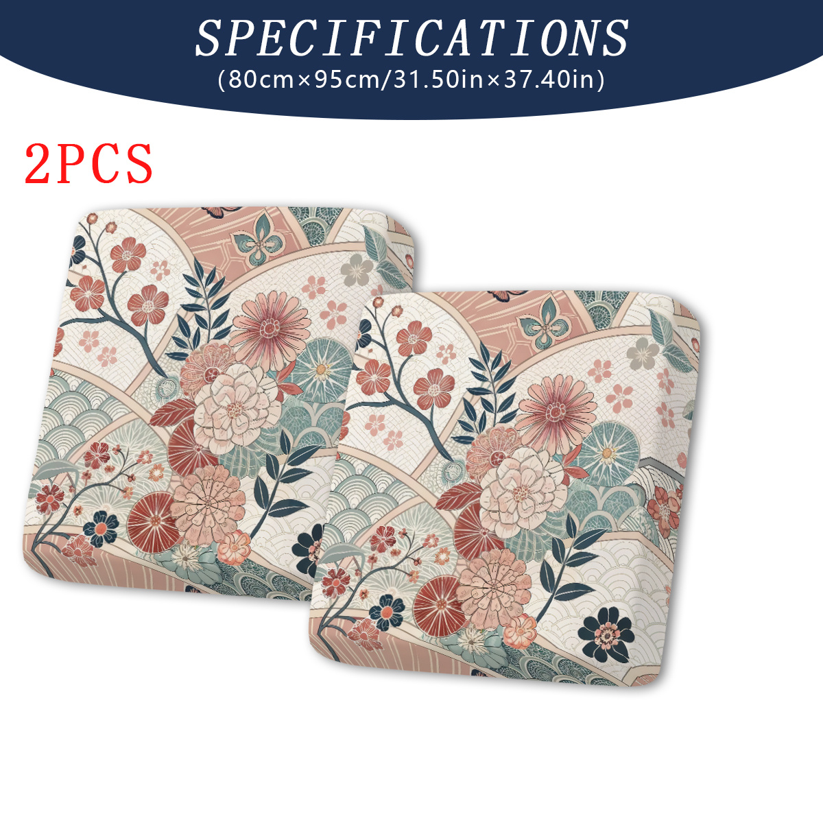TEMU 2pcs/8pcs New Chinese Style/ Patterned Outdoor Garden Sofa Cover Set | Indoor Elastic Cushion Sofa Cover, Furniture From Fading, With Decorative