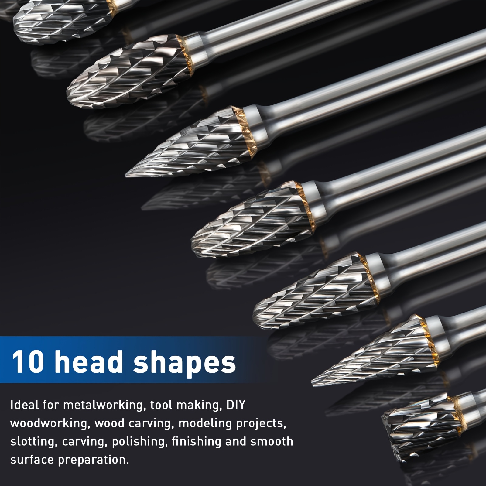 30 komada dvostruko sečeni karbidni rotacioni turpij set sa 1/8-inčnom drškom - teški karbidni set za brušenje i poliranje, precizni nastavci za brusilicu za obradu drveta, metala, plastike - kompatibilno sa električnim bušilicama i brusilicama