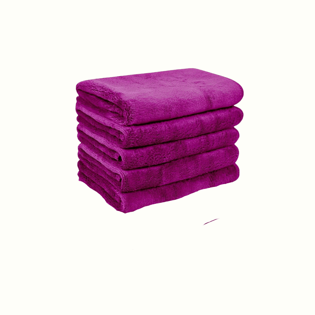 TEMU Set Of 5 Soft Towels That Dry Quickly, Reusable Cloths For Removing Makeup, Microfiber Facial Cloths For Washing Your Face, And Makeup Washcloths In A Wine Red Color