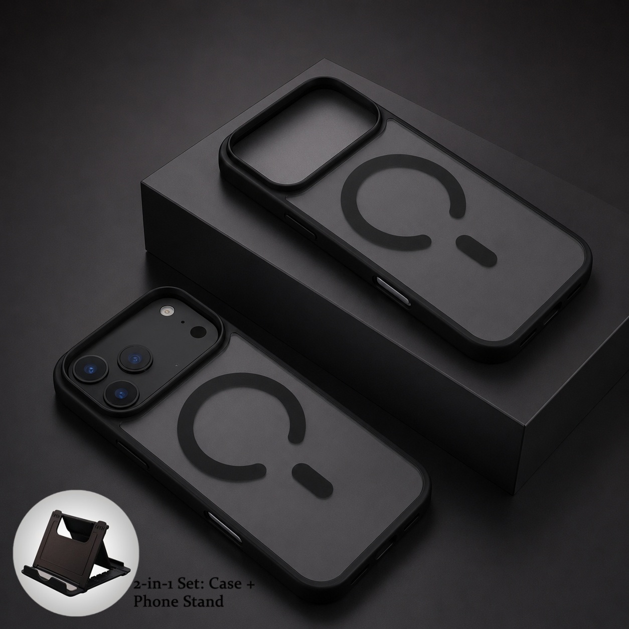 TEMU Phone Case: 2-in-1 Set: Case + Phone Stand High-quality For Magsafe Wireless Charging Phone Case Compatible With Iphone 18 17 Pro 15 14 13 12 11