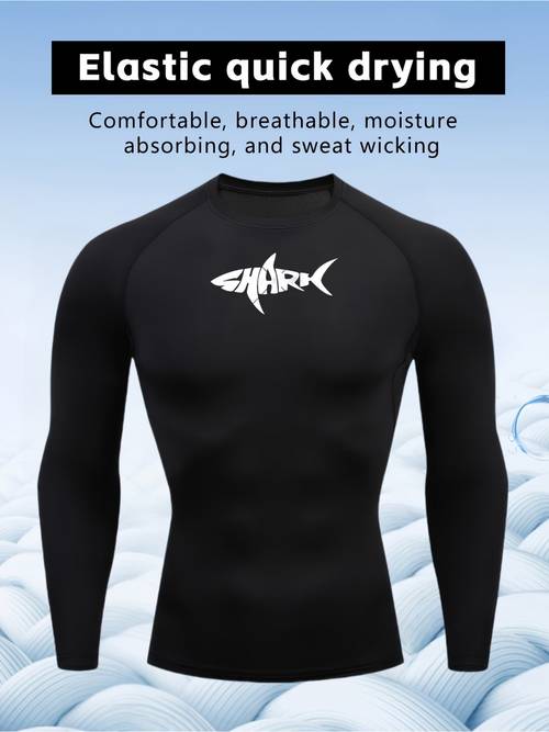 mens athletic wear fitness training quick dry long sleeve design running swimming tight muscle shaping training top suitable for men and teenagers multifunctional casual athletic clothing