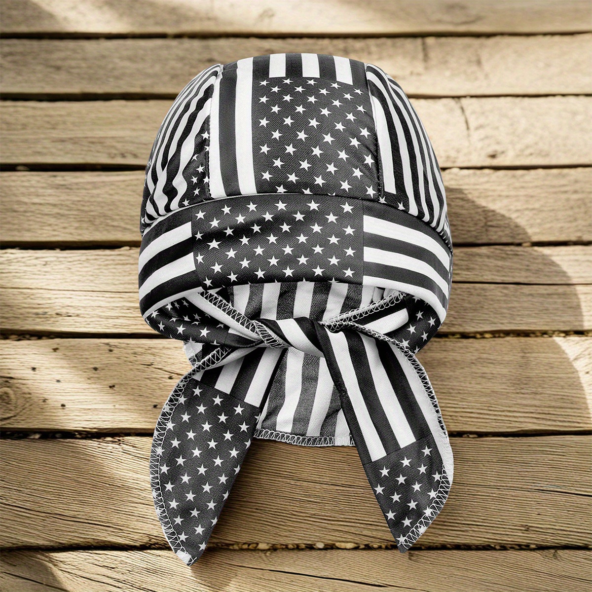 mens retro american flag print bandana headwrap soft striped Temu