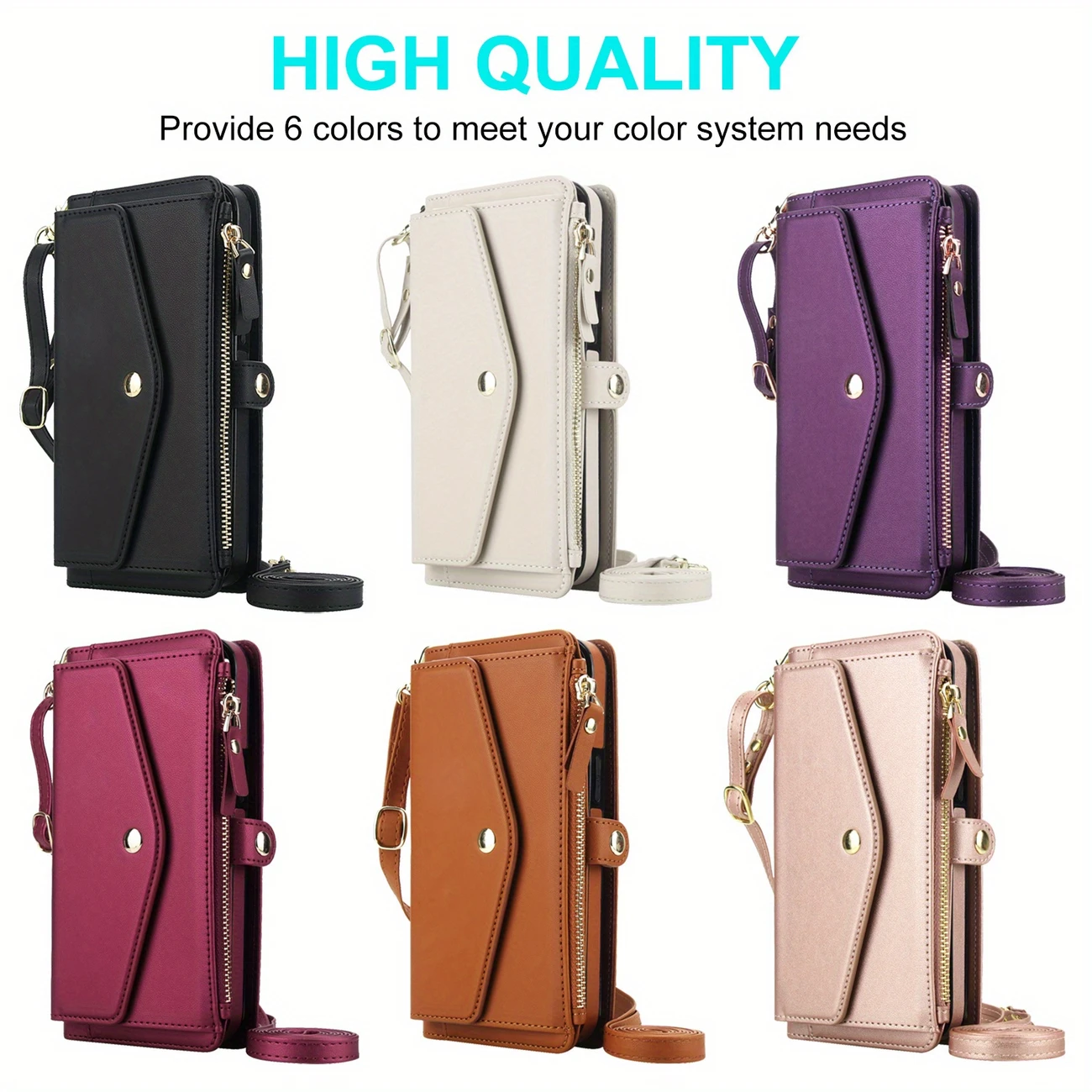 for iphone 16e 16 15 14 11 pro xs xr xs max se 2022 7 8 plus wallet case for women support wireless charging with rfid blocking card holder wallet detachable magnetic phone case crossbody strap details 0