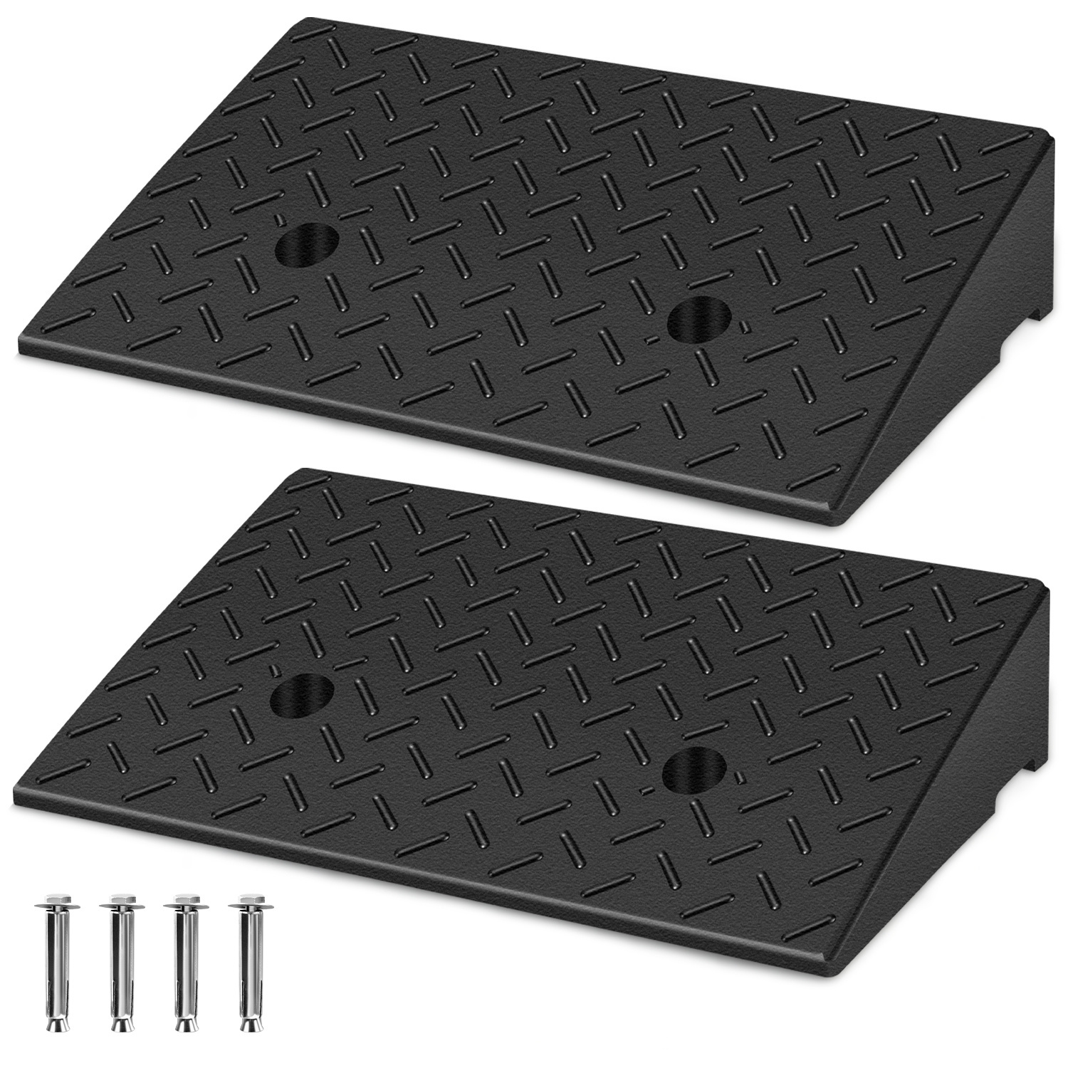 2x Access Ramps Portable For Walkers Motorcycles Cars Non-slip Threshold Ramp Ramps