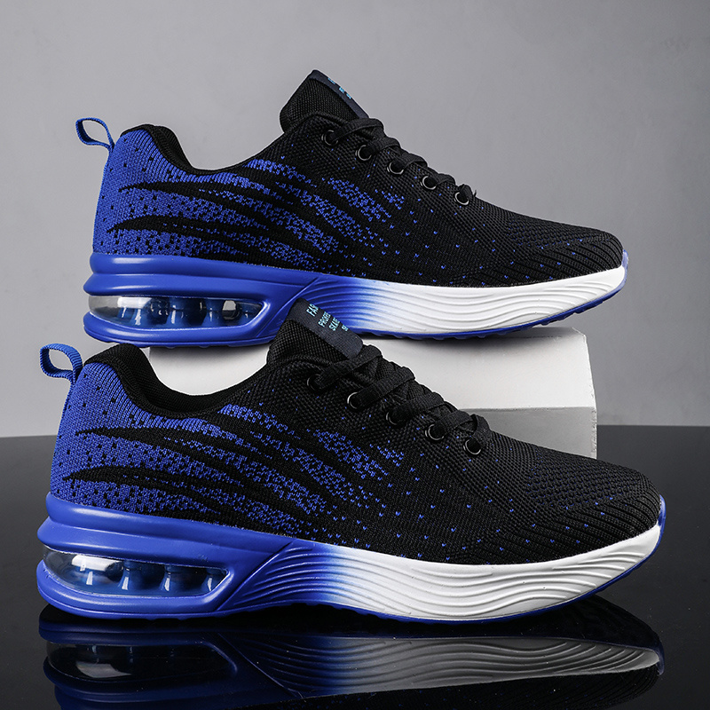 Image of Men'-cushioned Shock-absorbing Sneakers With Sole & Breathable Fabric Upper - Lightweight Anti-slip Running Shoes Suitable For Gym, Fitness,, Casual Wear, Low- Toe Athletic Footwear For - Use