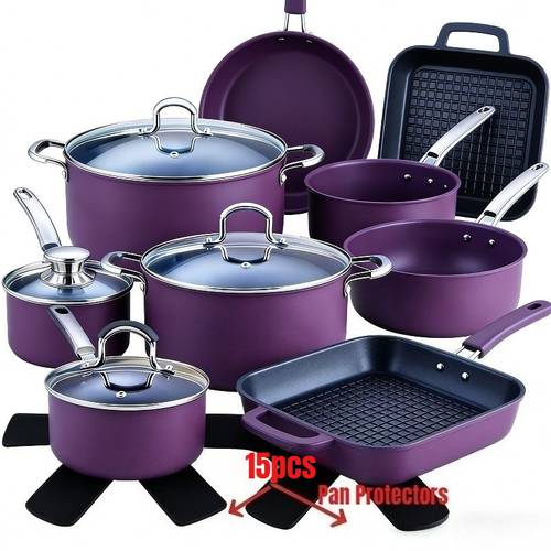 15pcs thick anti scratch cookware protector pad wear resistant non slip washable reusable mat for induction gas electric stove use