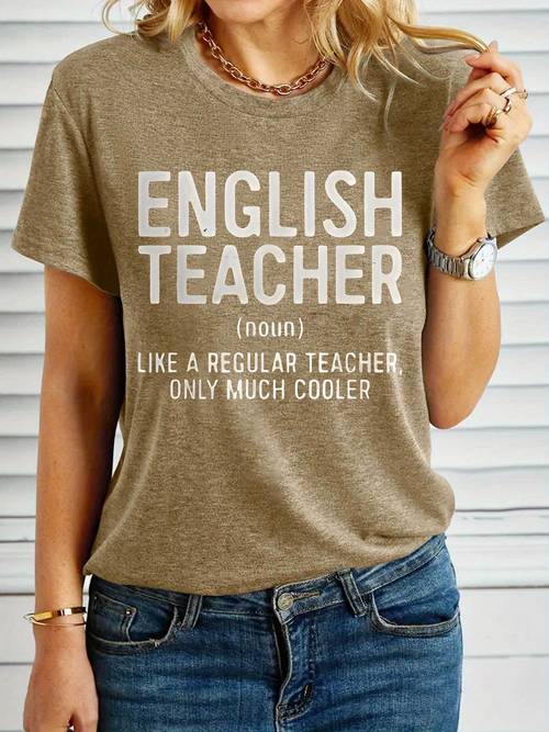 lightweight design teacher short sleeve t shirt casual attire spring lightweight and comfortable ideal for teachers casual summer wear graphic tee glossy fabric shirt