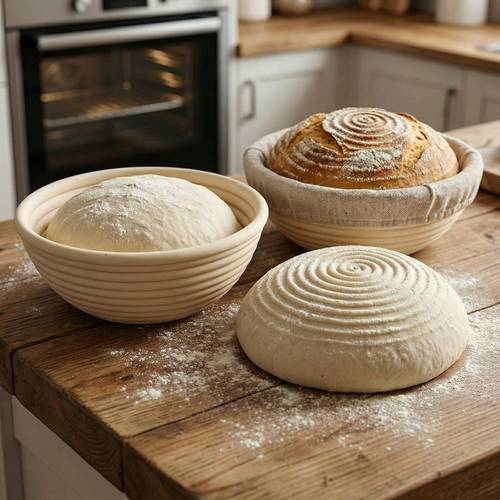 reusable proofing basket set 4 pack 5 inch round sourdough basket with liner ideal for bread baking