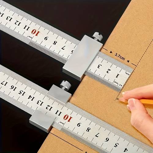 11,8-zoll präzisions-positionierungslineal aus aluminiumlegierung - multifunktionales messwerkzeug, für designer, ingenieure, zimmerleute und handwerker