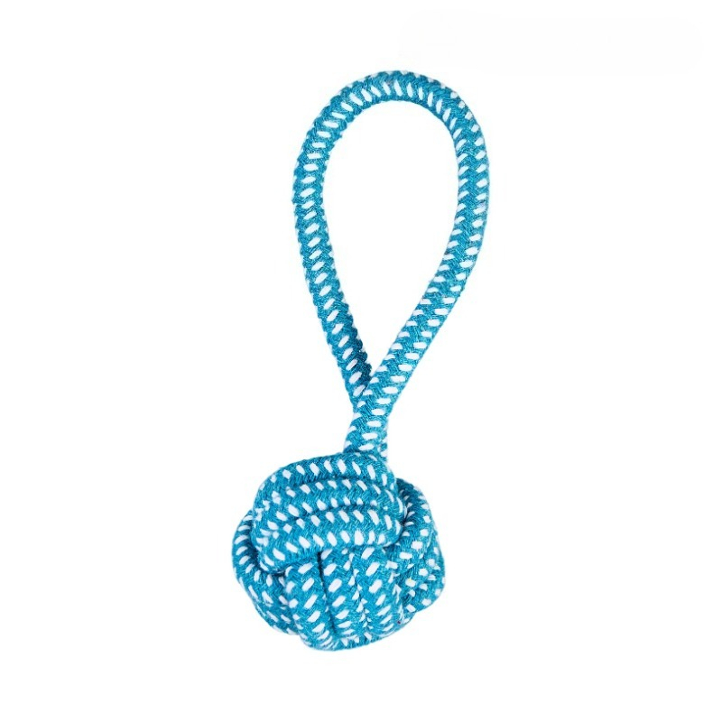 1pc Heavy-Duty Braided Rope Dog Chew Toy, Random Color Rope Ball with Textured Grip - Interlocked Rope Ball for Power Chewers, Teeth Cleaning And Training, Durable Molar - Suitable for Fetch