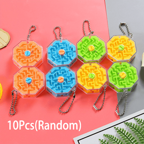 gift for her him 10pcs 3d palm puzzle walking ball maze toy labyrinth keychain fun brain challenge toys balance educational toys for children birthday event party gifts suitable for christmas kids multi item party favor packs random