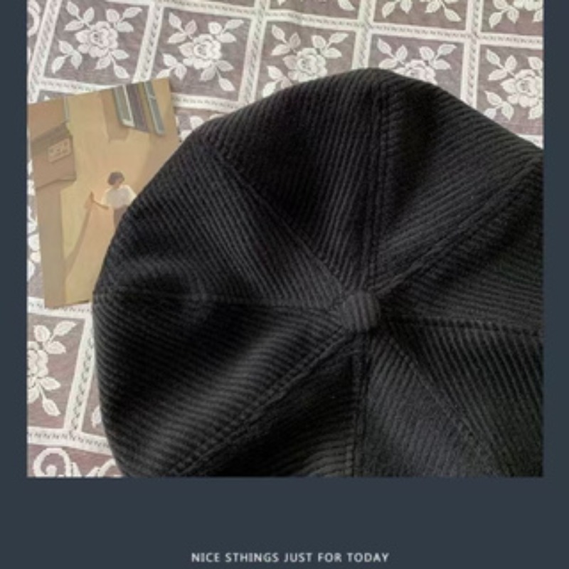 black retro oversized artist hat high end - Temu display picture 1