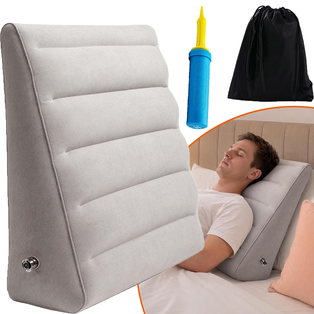 Inflatable Wedge Pillow - Lightweight Travel Support For Sleeping, Reading, Camping, Post-surgery, And Leg Support, Wedge For Adults