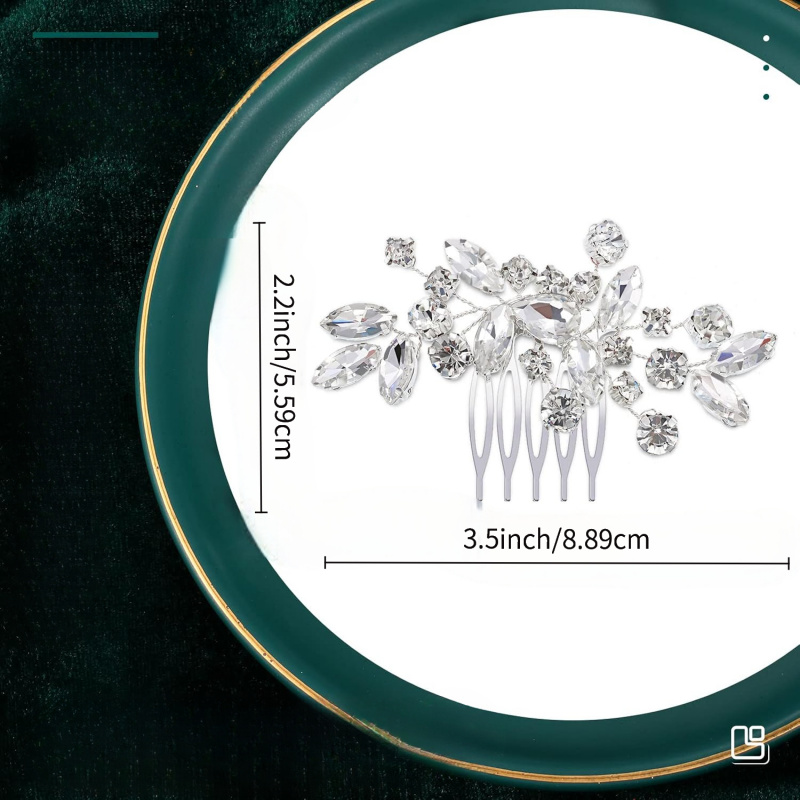 2pcs Silvery Shiny Branch Leaf Decorated Bridal Hair Accessory