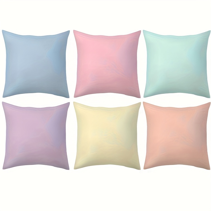 Image of 6-pack Colorful Cushion Covers: Soft, Stylish Decor Living Room Sofa Home Decor Pillow Cover, Polyester Cushion Cover With Zipper (no Filling)
