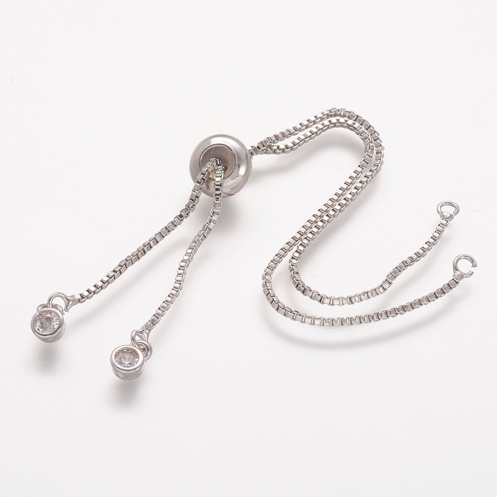 TEMU 20pcs White Chain Bracelet Making, With , Slider Bracelets Making, Single Chain Length: About 115~120mm