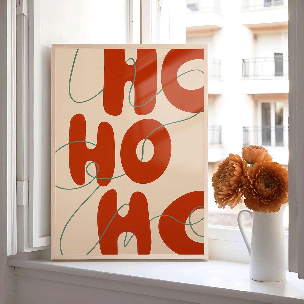 TEMU 2d Flat, 1pc 2d Flat Prints Christmas Ho Themed Art Posters Style Wall Decoration Unframed Canvas Printing Home Decoration Hanging Pictures Room