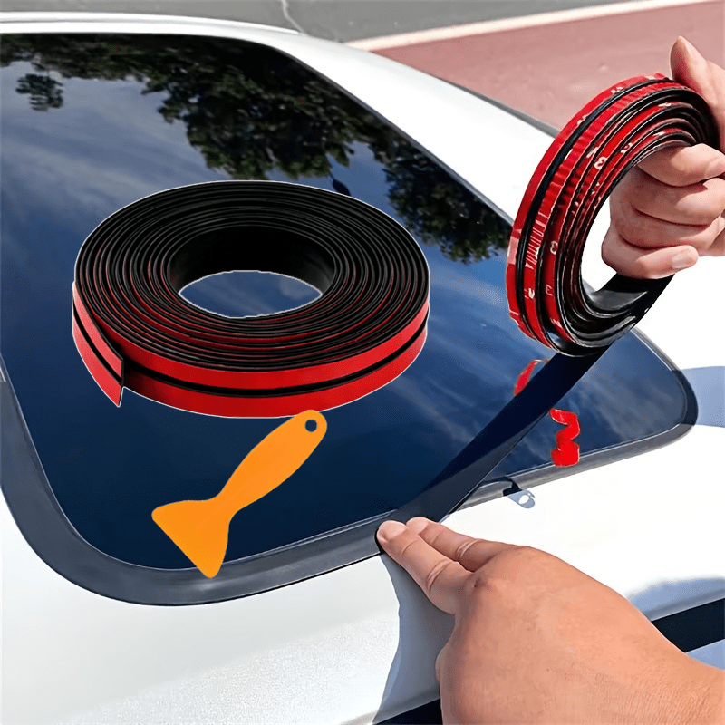 TEMU 2pcs Self-adhesive Seal Strip For Cars, Designed For The Front Windshield, T-shaped Seal To Prevent Balcony Leaks And Soundproofing, 1 Sealing