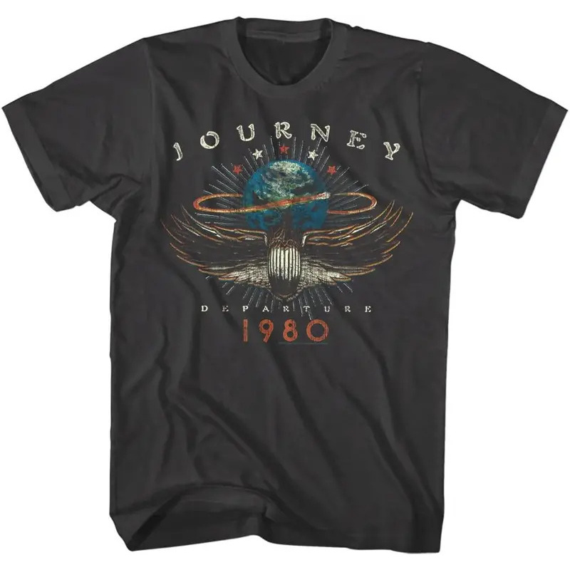 

Journey Rock Band T-shirt Para Adultos, Musical, 1980 Death Album, T Angustiado