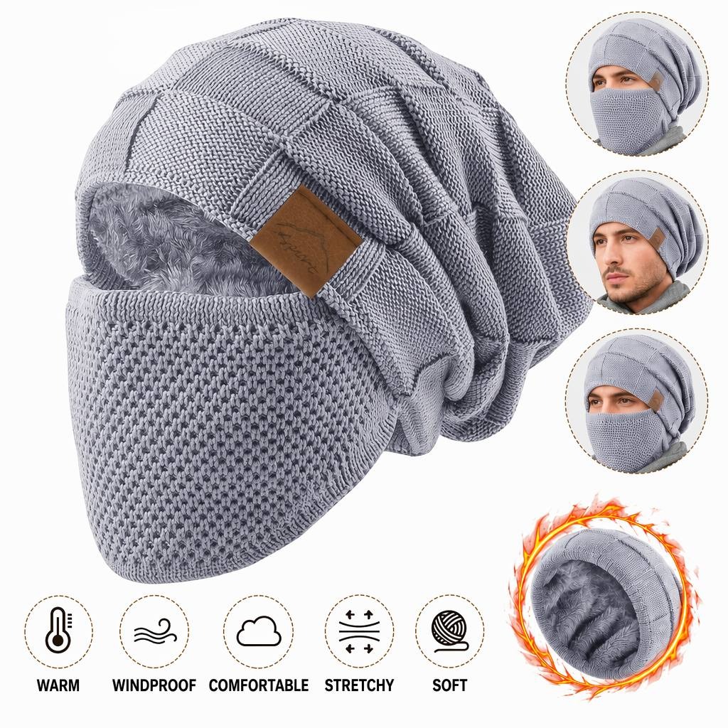 TEMU Set 2 pezzi di passamontagna in pile invernale unisex 2026 - Chiusura con coulisse , e caldo, per ciclismo, sci, attivit� , cappello pullover a