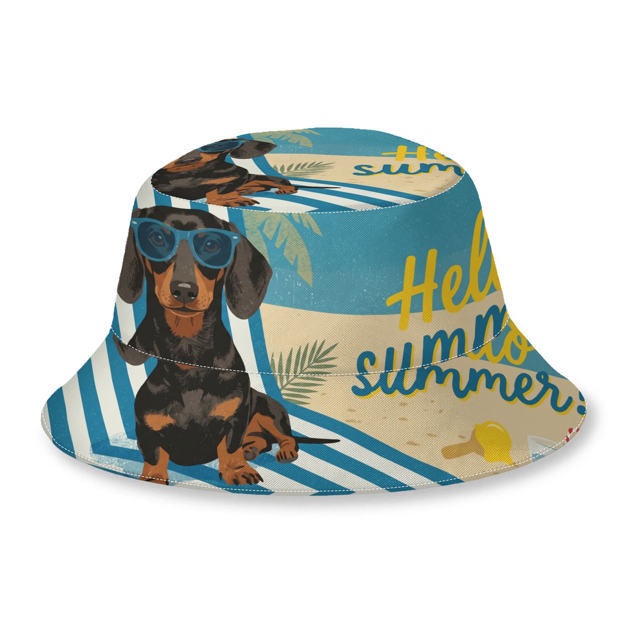 TEMU 1 stuk Teckel Emmerhoed - Sportieve Novelty met Teckelprint, Unisex Outdoor Zomer Strandhoed Geschikt voor Mannen & Vrouwen, Cadeau-accessoire