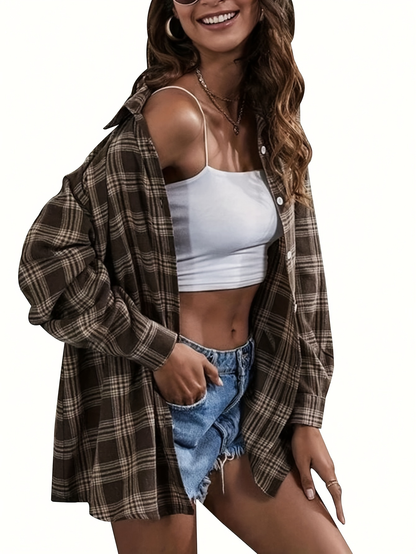 2024 women's oversized velvet shirt black white Temu Australia