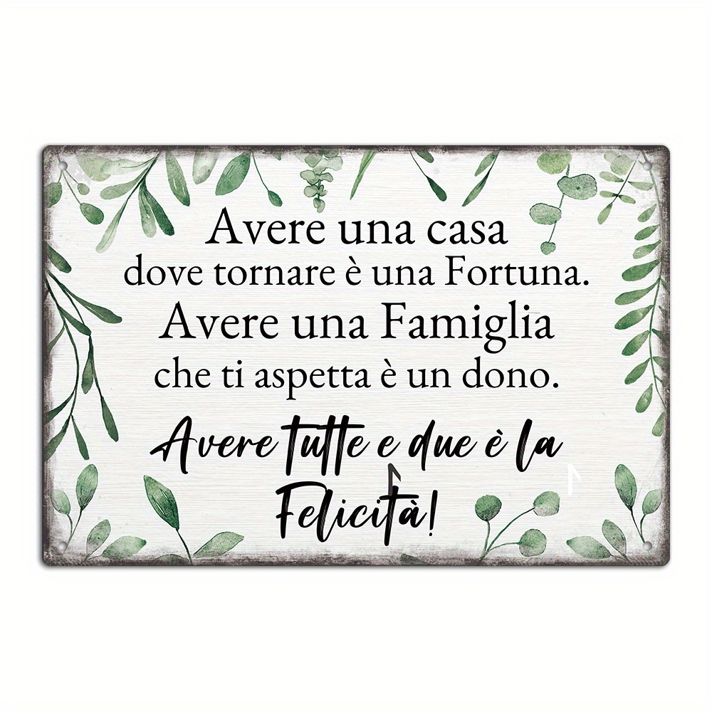TEMU Putuo Décor 1pc Panneau Métal Vintage Italien, Être à est une . Être avec une famille qui est un cadeau. Être avec est ! Décoration Murale pour