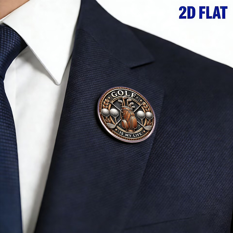 TEMU Broche plate 2D en métal sur le thème du de style vintage, ornement de poitrine avec de sac de , et balle, accessoire vestimentaire tendance