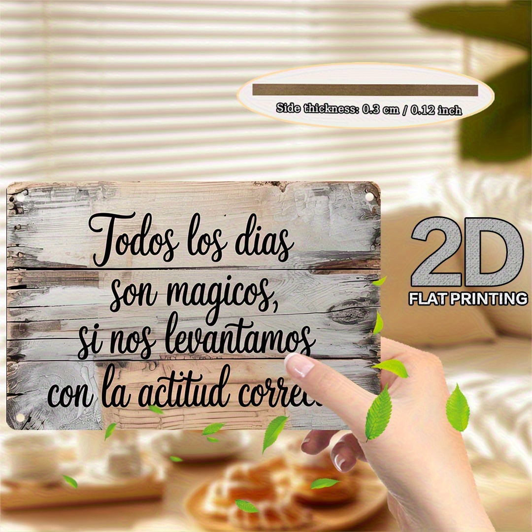 TEMU Letrero Decorativo de Madera Mágico Diario 2D , 1 pieza (8 Pulgadas X 5.2 Pulgadas), Estilo Inspirador, Regalo para Mejorar de Ánimo, Adecuado