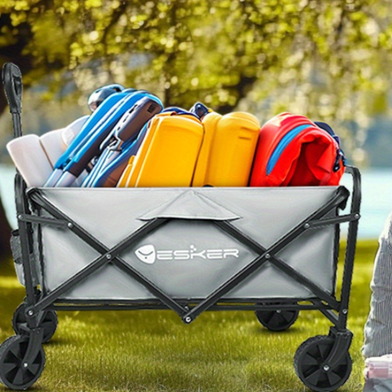 Heavy Duty Folding Utility Cart – 220/450/680 Lbs Capacity – All Terrain Wheels – Large Capacity Garden Wagon