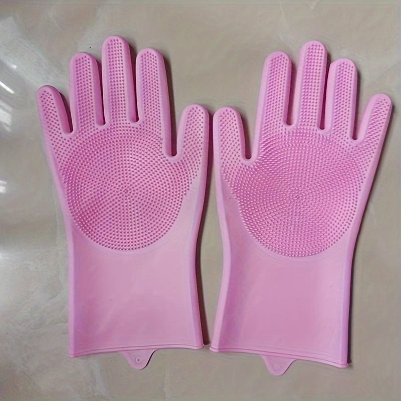 multi functional dishwashing gloves reusable suitable for kitchen bathroom and patio durable hygienic non slip design with cleaning bristles   pink plush lined dishwashing gloves are essential for   dishwashing Product details 7
