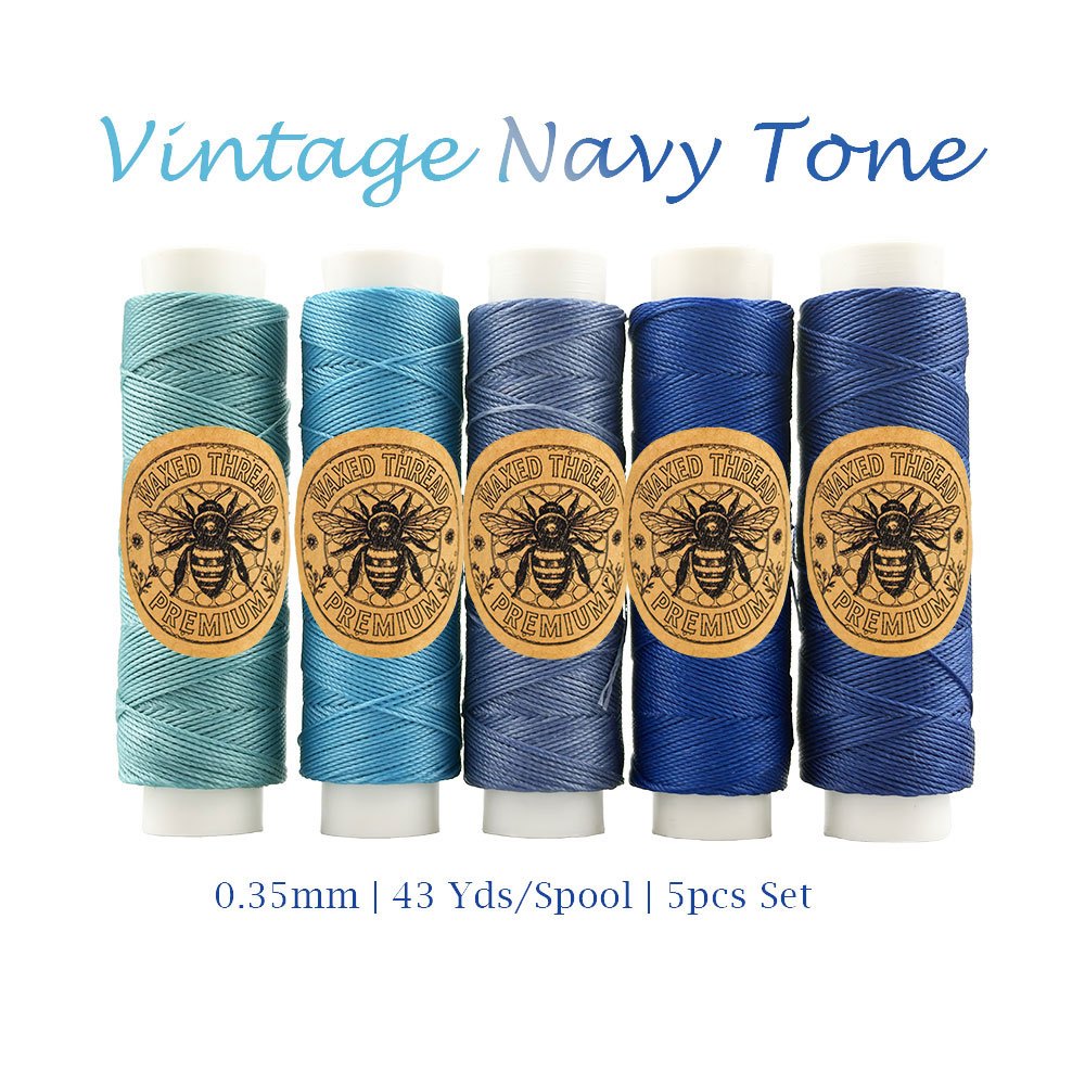 TEMU 5 Rolls Multipurpose Round Waxed Thread, 0.35mm Diameter, 43 Yards Per Spool, Wax Coated Durable Sewing Cord For Craft & Diy Bracelet Making,