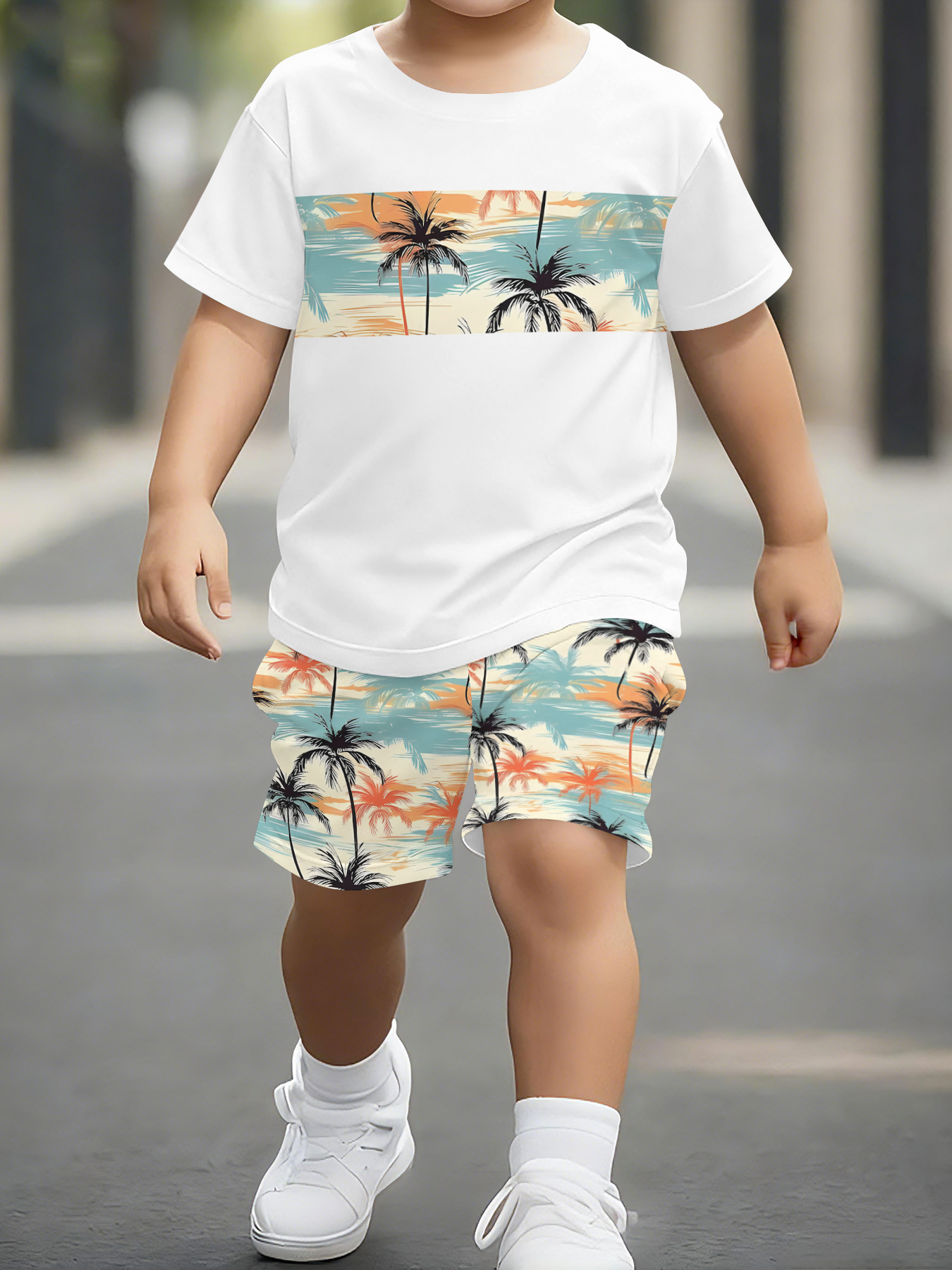 boys fashion outfit suitable for   and cool print for outdoor