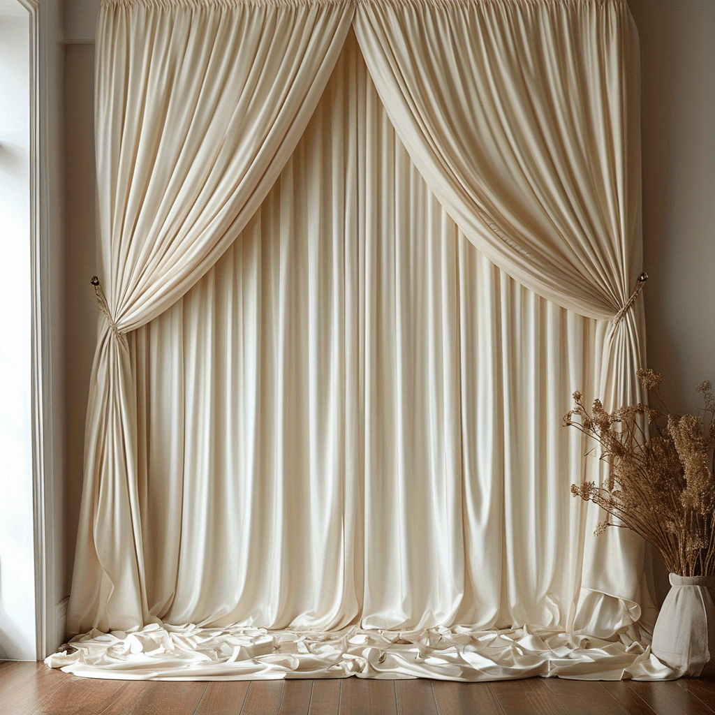 set of 2 elegant ivory rectangular spandex high stretch fabric curtains   weddings parties family dinners and more versatile decoration for any occasion wedding backdrop decoration camping privacy protection ideal for  
