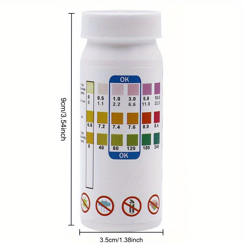 Image of 3-in-1 Pool Water Test Strips, 50 Count/bottle - Ph & Chlorine/alkalinity Hardness Test Sticks For Swimming Pools And , Quality Testing Kit With Aquatic Tool Accessories For Aquariums