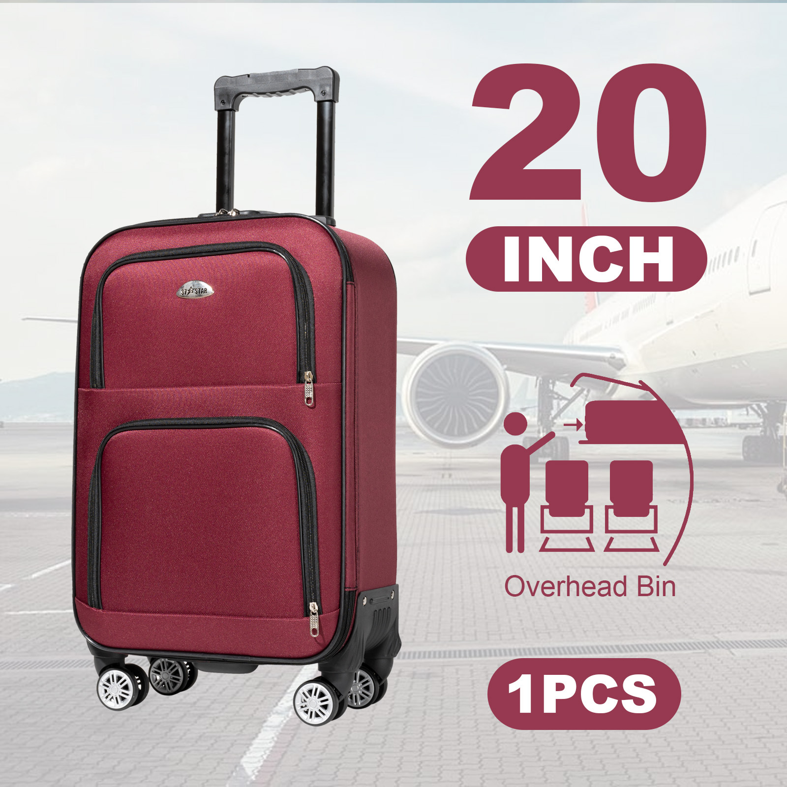 Luggage | New 20 Inch Softside | Options | High Cost-performance | Built-in Navigation Compass | Large Spacious Capacity | Essential Companion For , Short Trips And Business Commutes