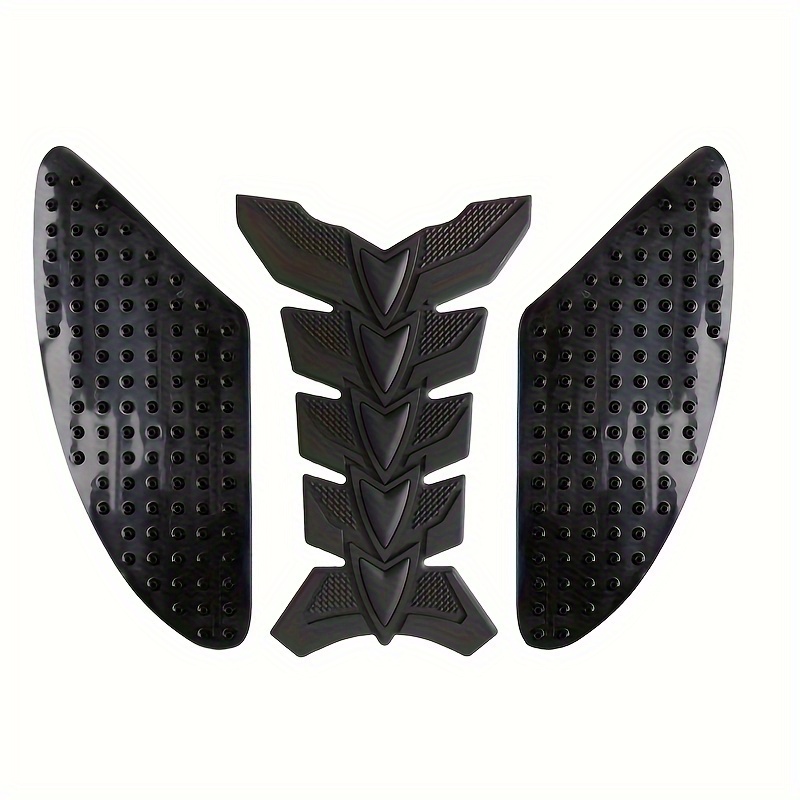 E-shop 3er Set Silikon Motorrad Tankgriff Pads mit Fischgräten Aufklebern, geeignet für verschiedene Marken wie Kawasaki, Honda, Yamaha, BMW, KTM und