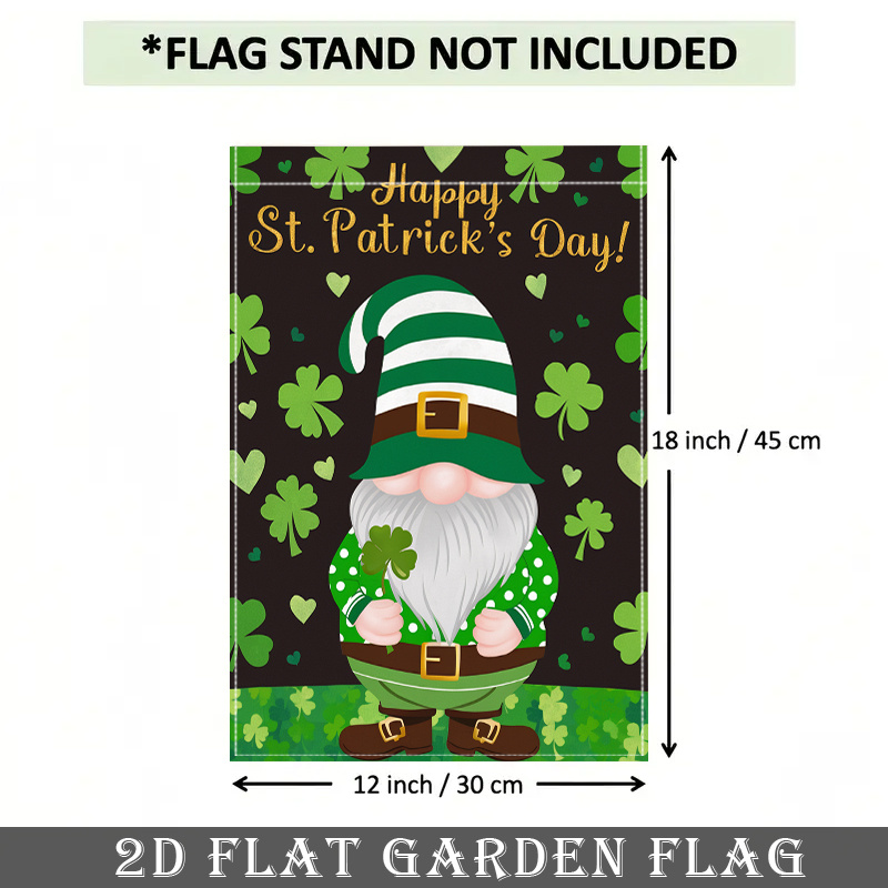 TEMU 2d Flat - 2d Flat - Single Piece Of A 2d Flat Banner Featuring And White Gnome For 's Day, Designed To Wish A Happy 's Day! This Double-sided