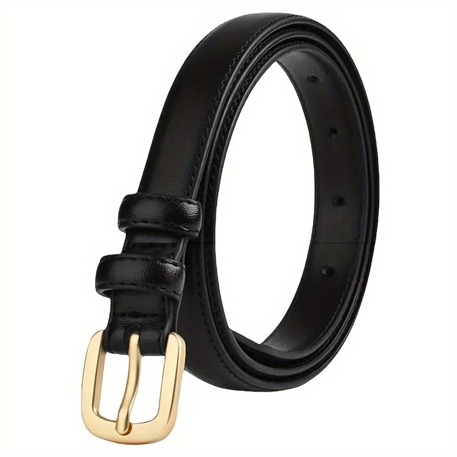 Image of 1pc Women's Belt Fashion Black Belt Retro Needle Jeans Belt Casual Strap Long Skirt Belt