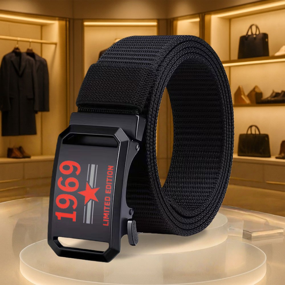 TEMU 1pc Men's Novelty Belt, 1969 Edition Pattern Men's Belt, Belt, Accessory For Sweatpants, Dress Pants, And Jeans, Stylish Item, Men's Gift