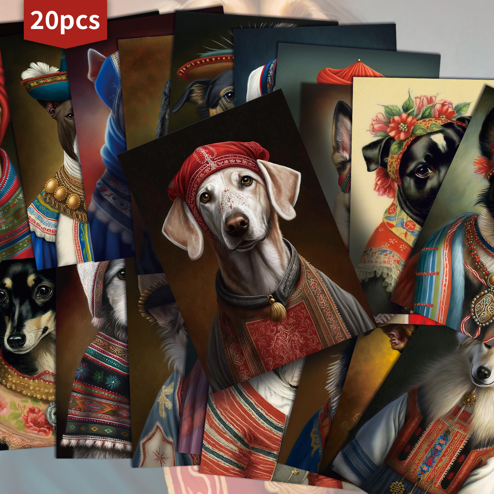 TEMU 20 Cartoline Vintage di Cani in Abiti - 4x6 Pollici, Carta per Junk Journal, Illustrazioni Pinup , Carte Decorative da per Scrapbooking e Fai da