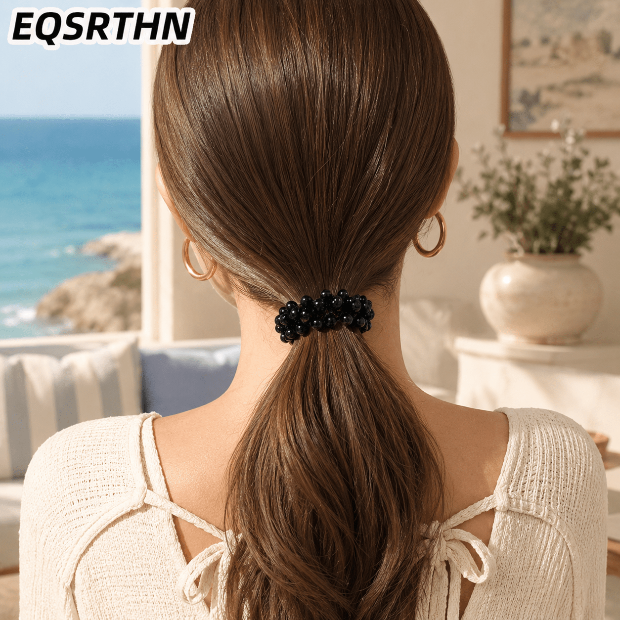 6pcs Pearl Hair Ties Elastic Hair Bands