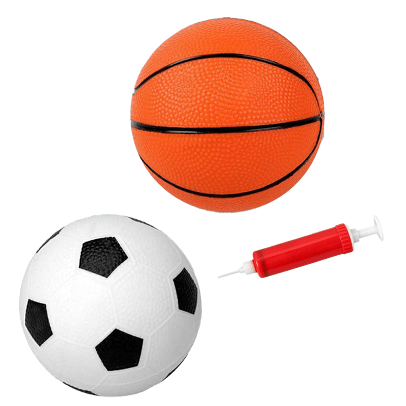 TEMU Basketball + Football + Air Pump, Suitable As A Children's Basketball Gift, Children's Party Gift Package. Applicable For Sports Games, Outdoor
