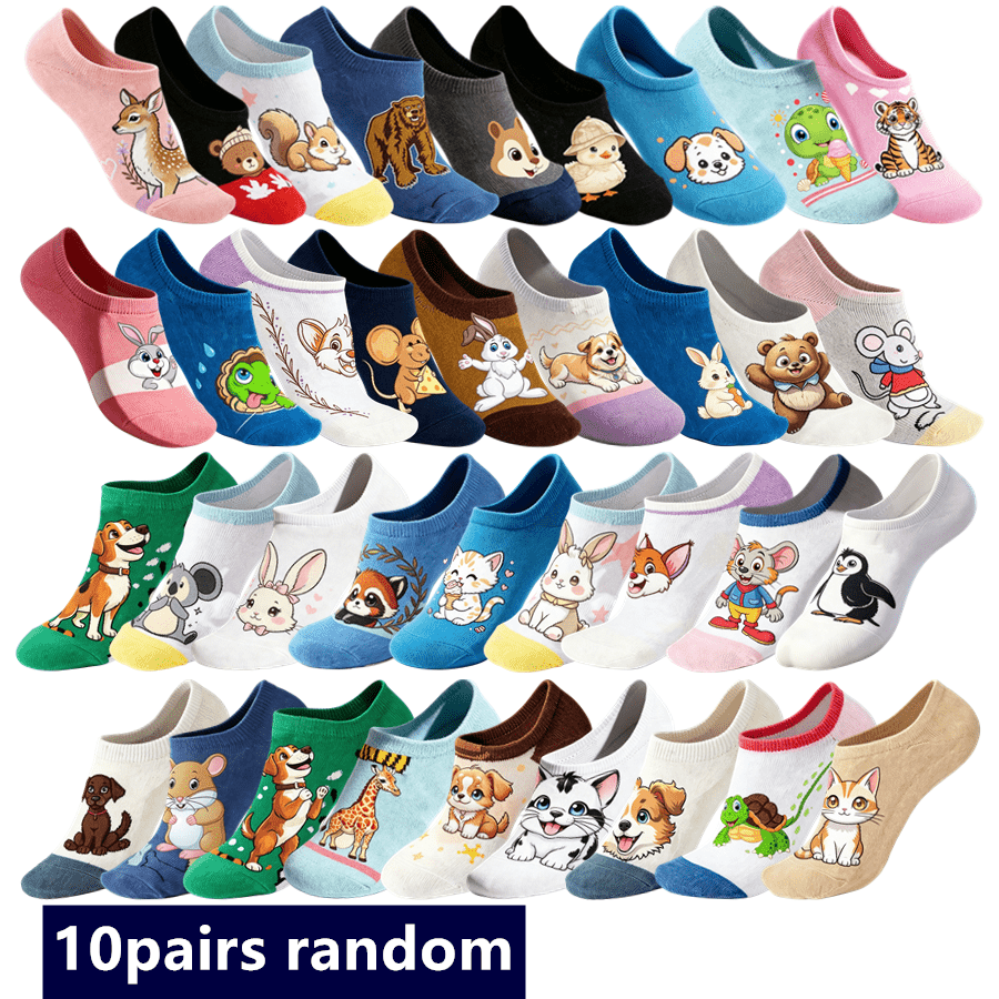 TEMU 10 Paires Homme Femme Aléatoires Décontracté Street Hip Hop Dessin Animé Anime Nouveauté Drôle Chaussettes Adapté à Tous Shopping Décontracté