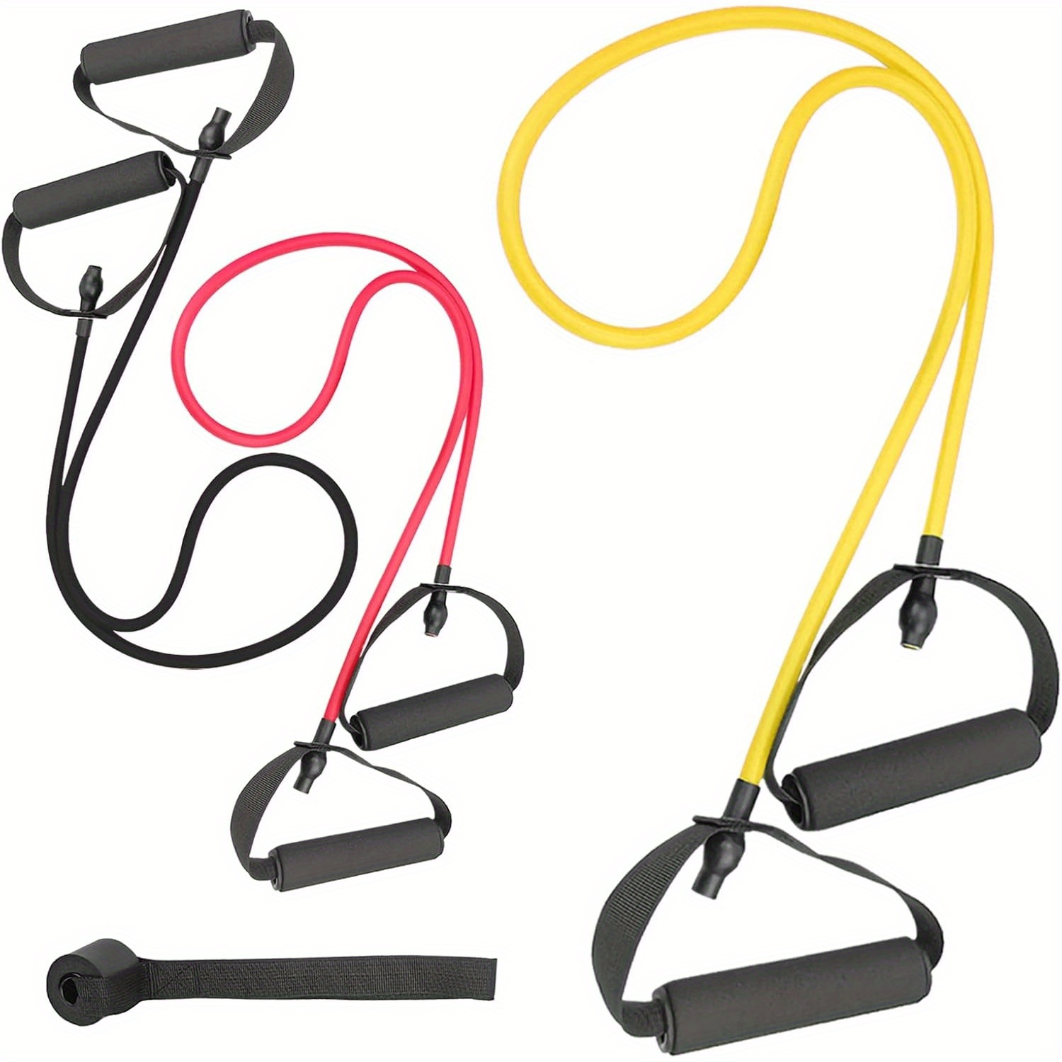 TEMU 3 Resistance Bands With Handles, Strength Bands, Exercise Bands With Handles, Elastic Bands, Fitness Bands, Strength Training Bands, Muscle