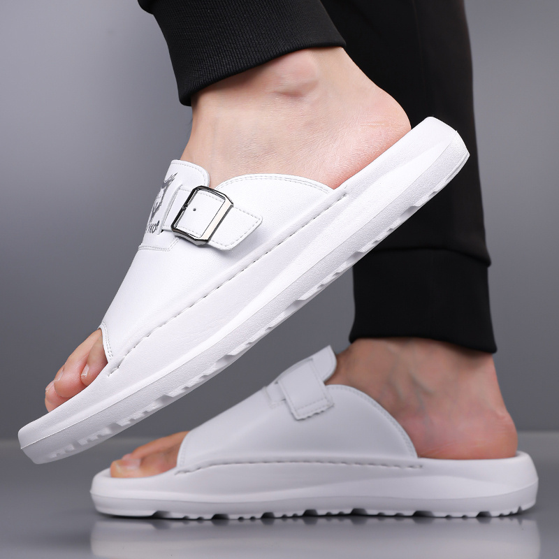 new 2024 spring summer casual slip on sandals soft sole trendy   for men high quality durable breathable   lightweight home slippers comfortable non slip thick soled outdoor indoor use fashionable open toe flip flops for     relaxation   or home   1 pair of eva slides 1   bag Product details 5