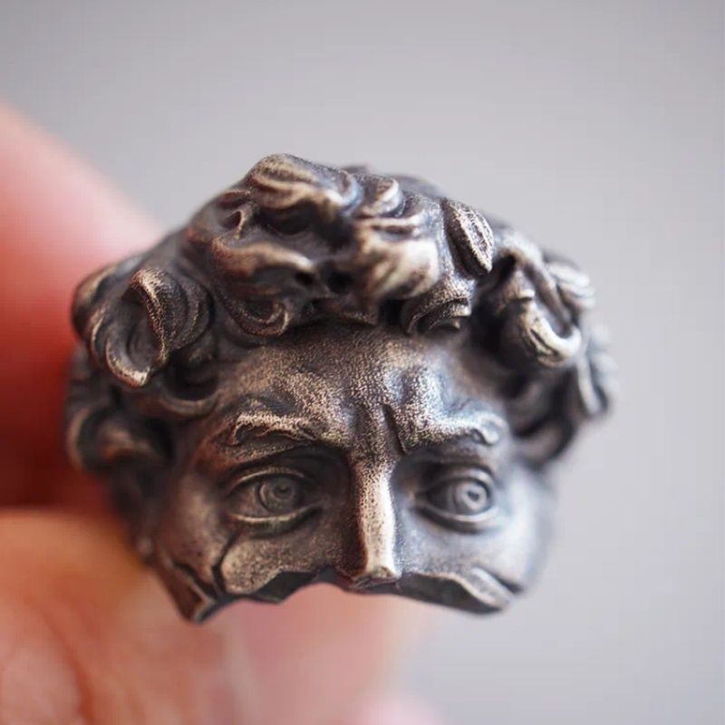 TEMU Renaissance David Ring, Vintage And Handmade Artistic Finger Ring With High-end Style For Fashionable People