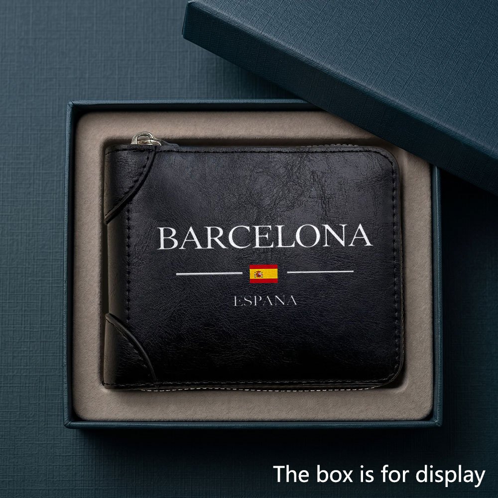 TEMU 1pc Barcelona Spain Men's Wallet - Multi-card Slot Id Holder Card Case Coin Purse, Classic Business Versatile Style, Simple And Elegant Design.